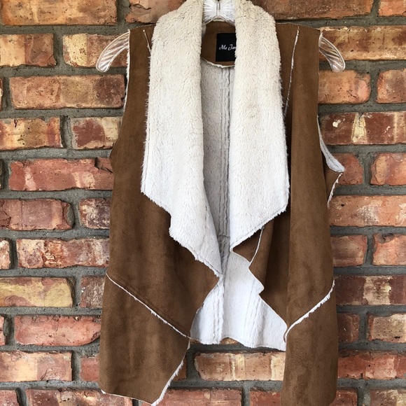 Me Jane faux shearling suede vest, like new - Picture 2 of 7